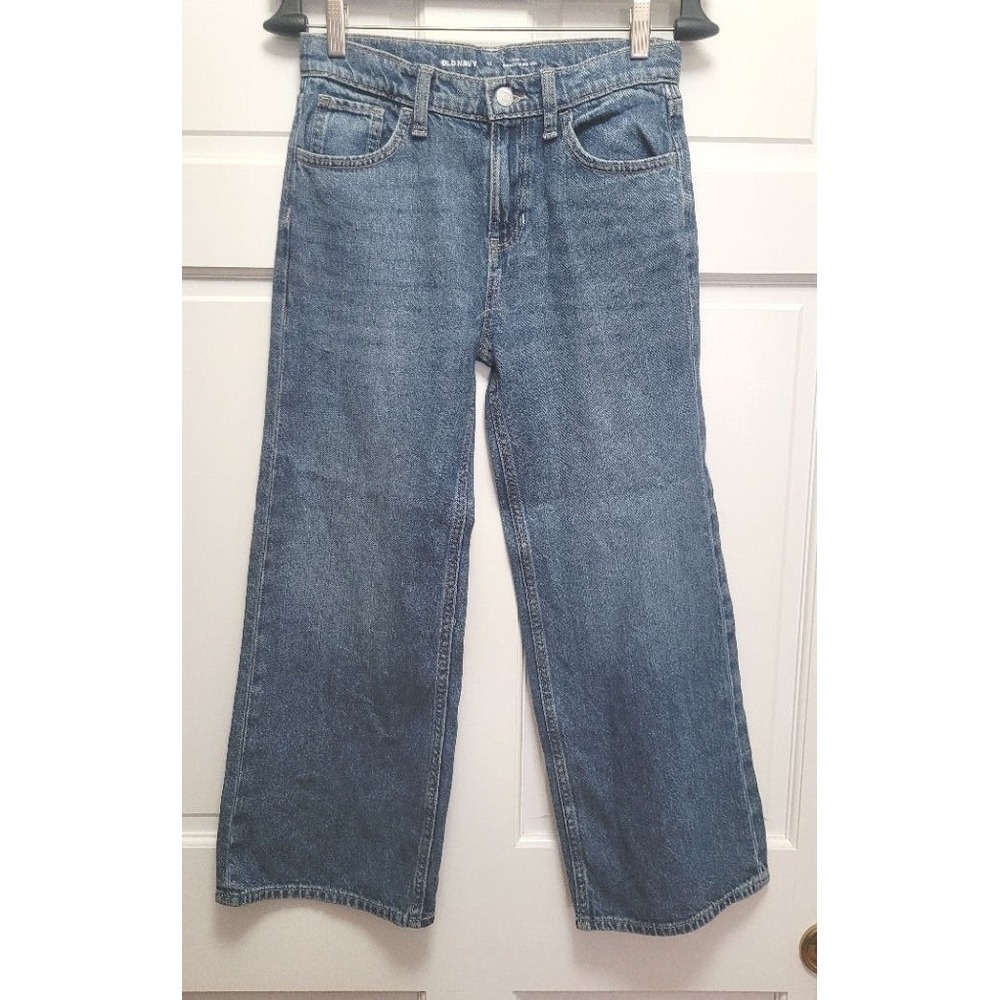Old Navy Girl's Wow Adjustable Waist High Rise Baggy Wide Leg Jeans - Size 12